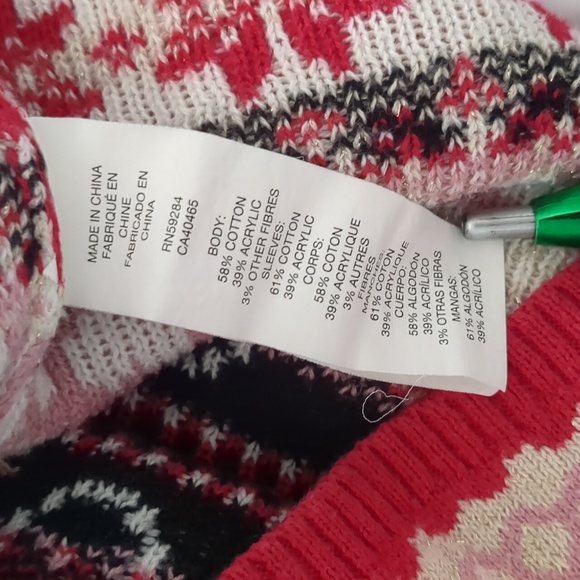 🧸4/10$🧸The Children's Place Girls Red White Sweater dress pingouin size 2T - Picture 4 of 8